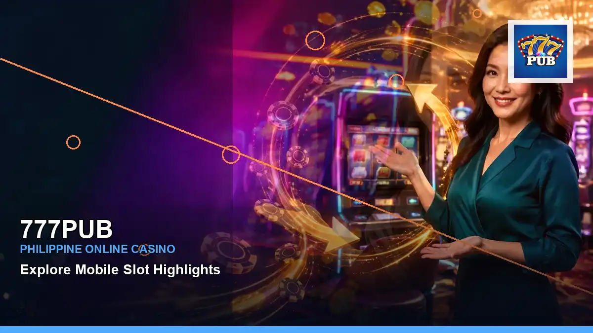 777PUB casino cashback rewards featuring an adult Filipina casino host with a right-framed composition — view 2