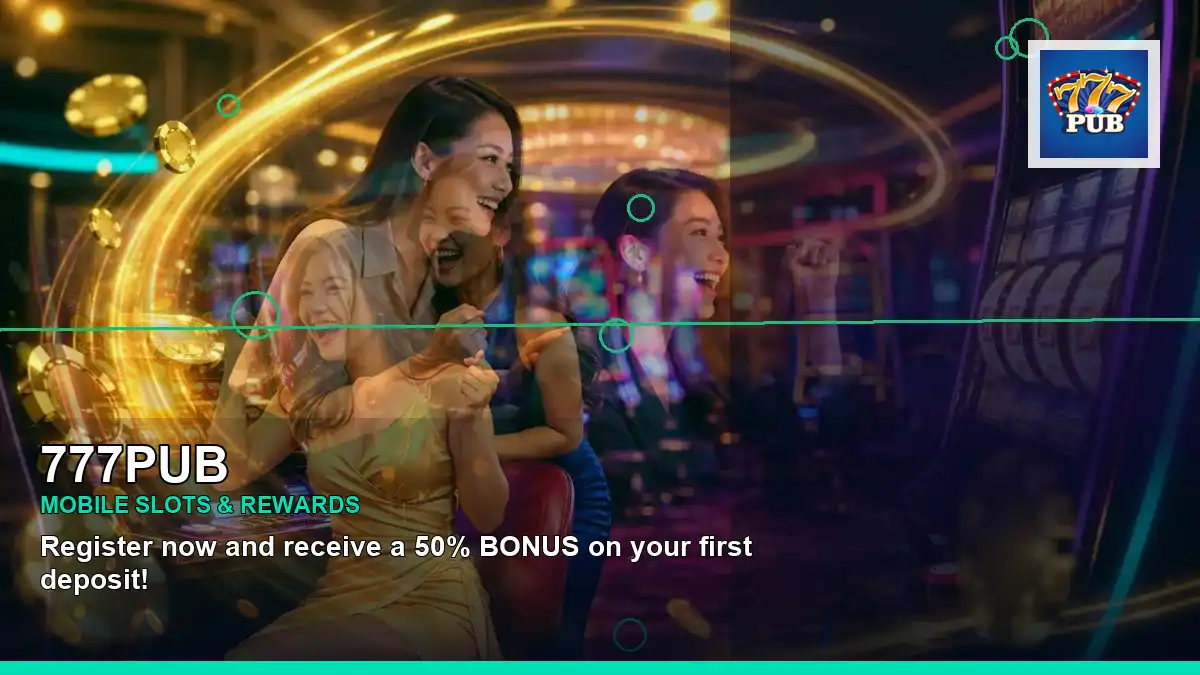 777PUB first casino deposit and wallet options featuring an adult Filipina casino host with a right-diagonal composition